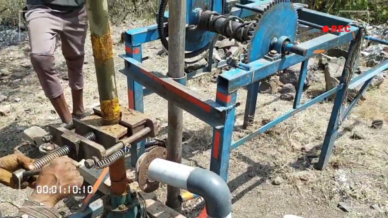 Borewell lifting machine homemade stuck motor