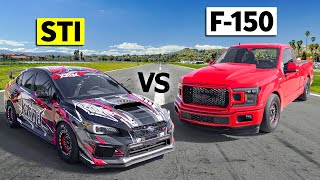 1150 HP Subaru WRX STI vs Twin Turbo Ford F-150 // THIS vs THAT