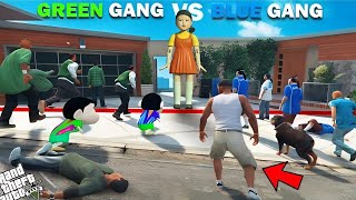 GTA 5: Franklin's Blue Gang VS Shinchan's Green Gang Squid Game Challenge In GTA 5!
