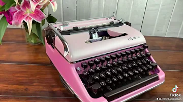 Cursive Custom Painted Pink Champagne Fully reconditioned Olympia SM3 Manual Typewriter!