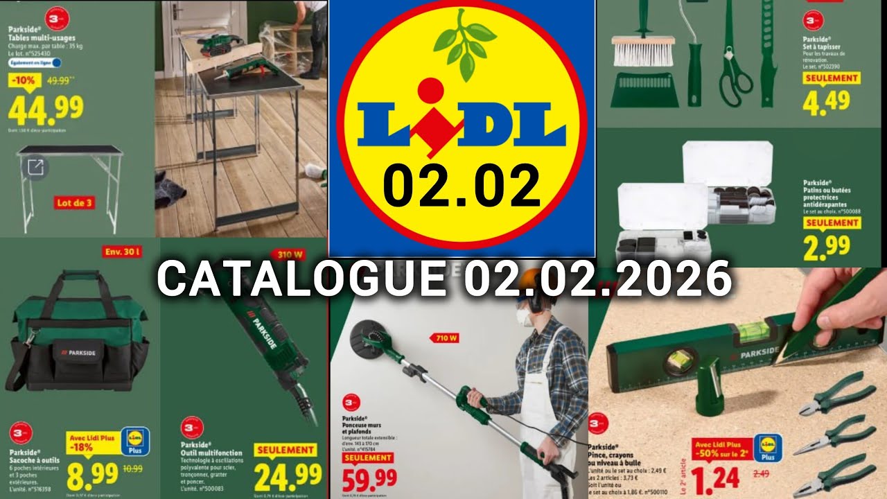 Lidl Catalogue de la Semaine 2 FÉVRIER 2026 🌿 Catalogue Bricolage Outillage 