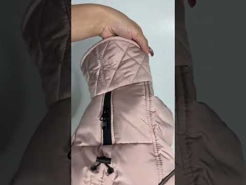 Жилет-попона для собак, водовідштовхувальна, з високим коміром, капучино, видео 1