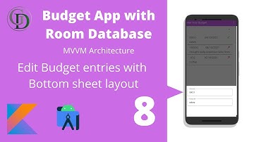 Edit Entries with bottomsheet - Budget Application with Room Library & MVVM Architecture Android