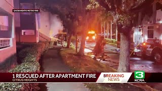 Person in critical condition after fire at apartment building in Citrus Heights