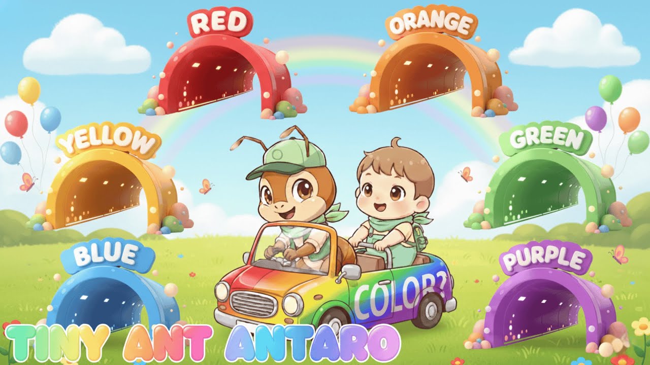The Color Tunnels | Learning Song for Kids | Tiny Ant Antaro