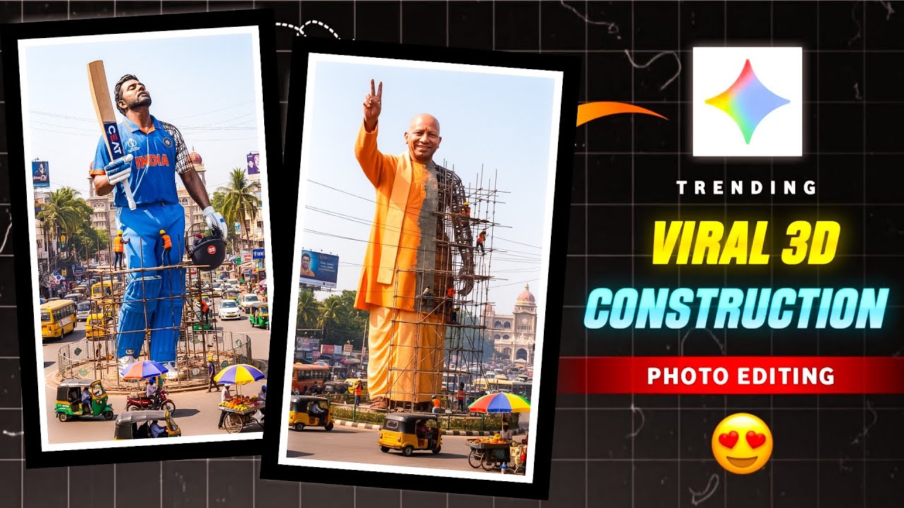 Instagram Trending Construction Building Statue Viral 3D Ai Photo Editing | Google Gemini Prompts