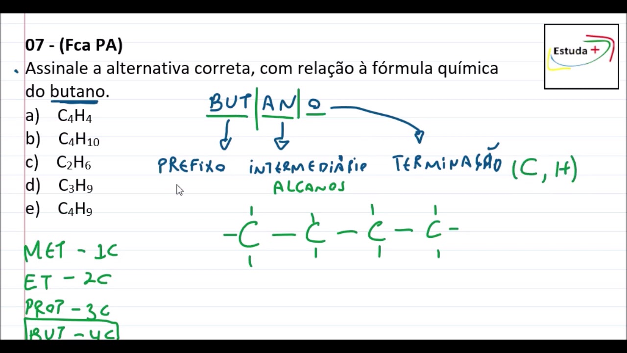 Qual Das Fórmulas Moleculares Representa Um Ciclano