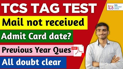 TCS TAG Test Admit Card date 🔥Mail not received 😰Exam date #tcscodevita