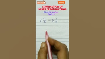 Subtraction of Mixed Fraction Trick|Mixed fraction #shorts #ytshorts