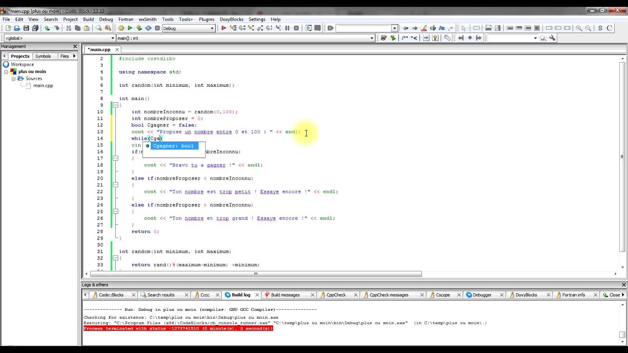 [Codage en directe] Le plus ou moins c++ - YouTube