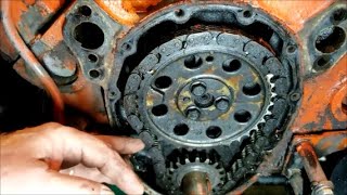 Removing the timing chain on a 75 C3 Corvette SBC 350 L48. Volume