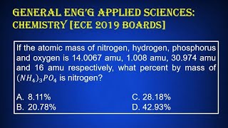 General Engineering and Applied Sciences: Chemistry [ECE 2019 Boards]