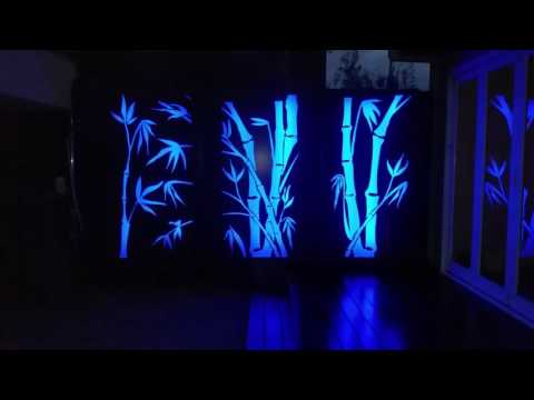 For Sale - Decorative Garden Bamboo Light Feature - 3 Panel Set