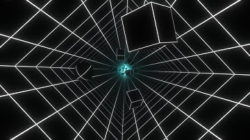Geometric Grid Tunnel Journey | Endless Digital Cyber Tunnel Loop Animation | Abstract SciFi VJ Loop