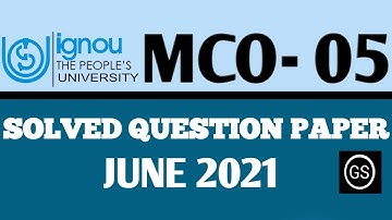MCO- 05 Solved Question Paper June 2021{Part- 01}