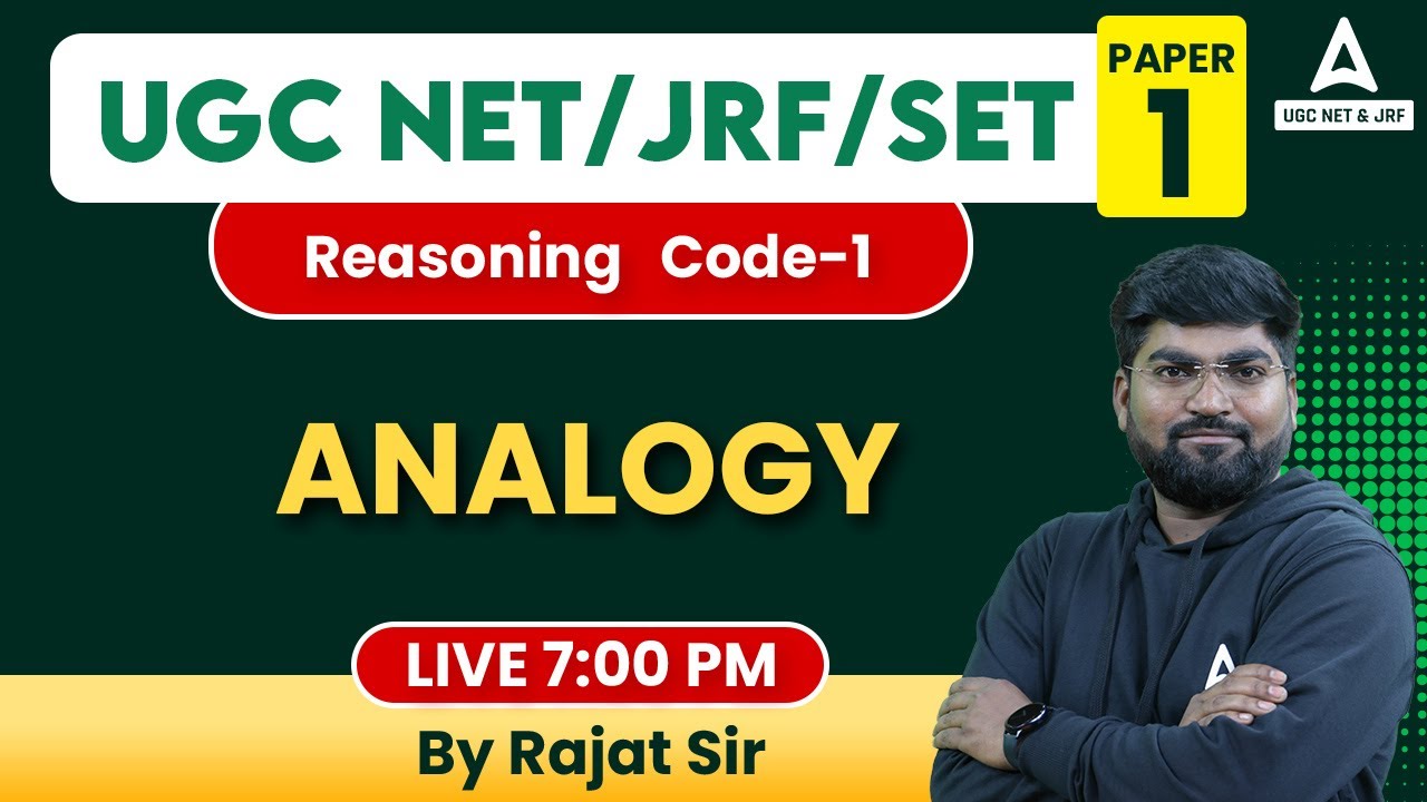 UGC NET 2023 I UGC NET & JRF I Reasoning I  Analogy I By Rajat sir