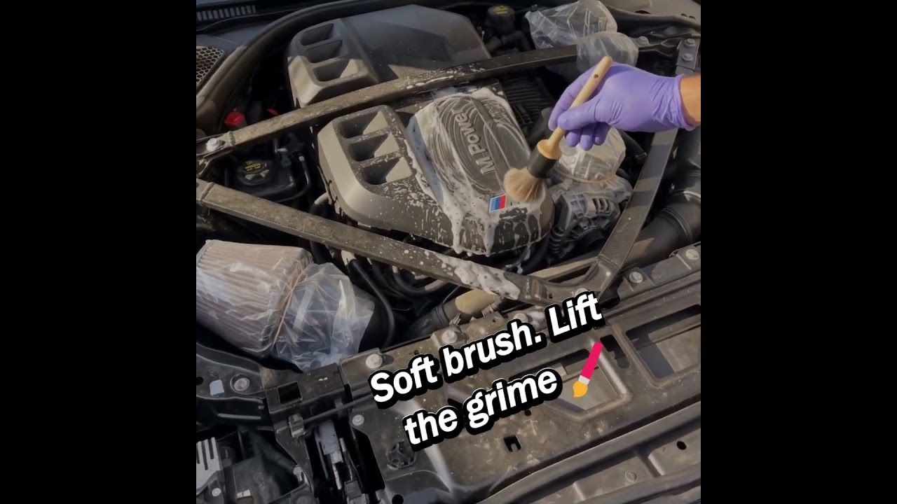 Cleaning an engine bay safely