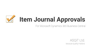 Item Journal Approvals - Demo