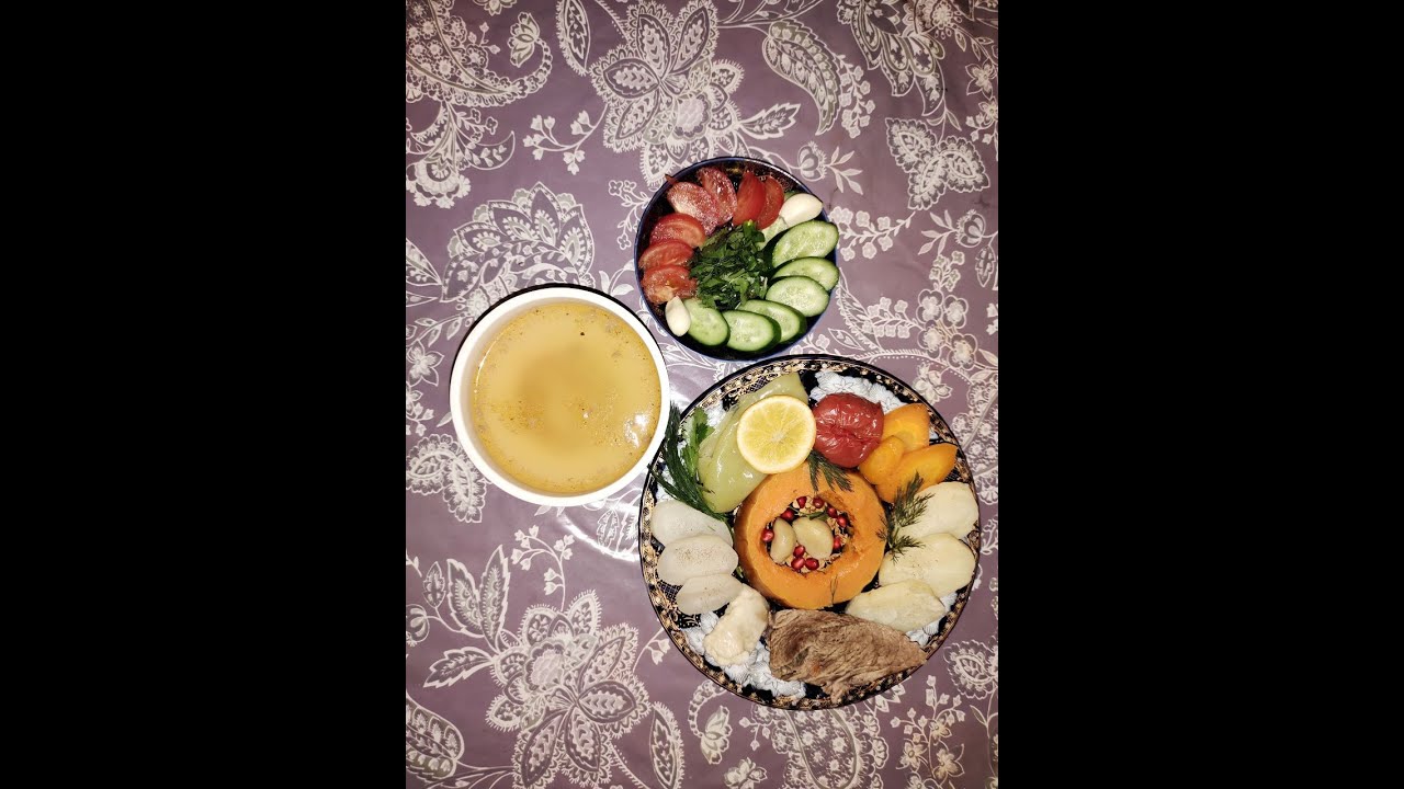 Uzbek and asian traditional soup cooking process.