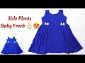 Very Easy Side Pleated Baby Frock Cutting and Stitching || Baby Frock Cutting and Stitching 😍
