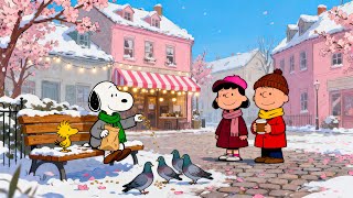 Snoopy Feeds Birds In A Cozy Town Square  Charlie Brown Lofi For Focus U0026 Calm Moments