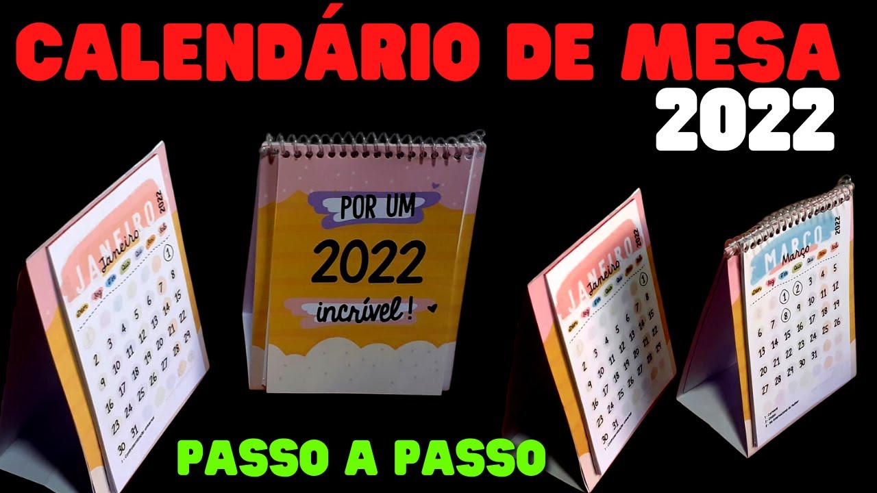 COMO FAZER CALENDÁRIO DE MESA 2022 / 2 modelos de calendários de mesa Encadernado e colado