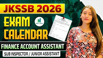 JKSSB 2026 Calendar OUT | Finance Account Assistant, SI & JA