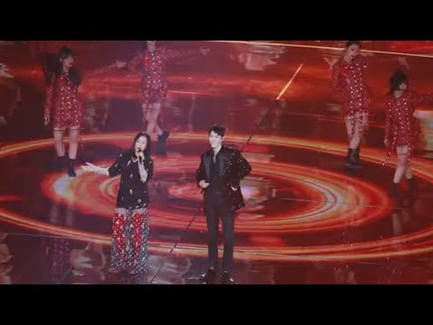 Xiao Zhan 肖战 fancam sing duet with Na Ying 《别再问我什么是迪斯科》 [2020.12.31] Dragon TV New Year show