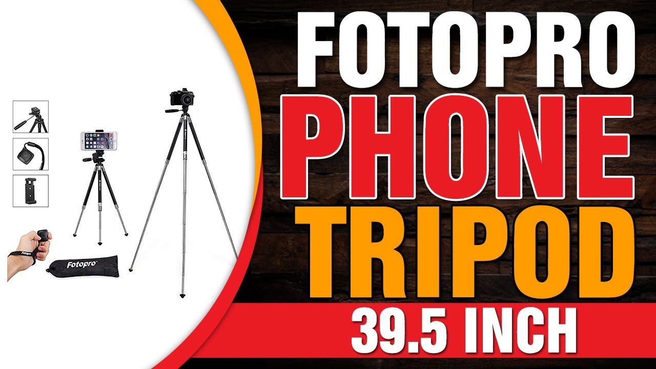 Fotopro Phone Tripod, 39.5 Inch Tripod for iPhone, Travel Tripod with Bluetooth Remote