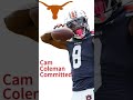 Cam Coleman, Auburn Transfer, at Spring Practice at the University of Texas.
