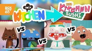 The Evolution of Toca Kitchen Series! Toca Kitchen 1/2 vs Monsters vs Sushi