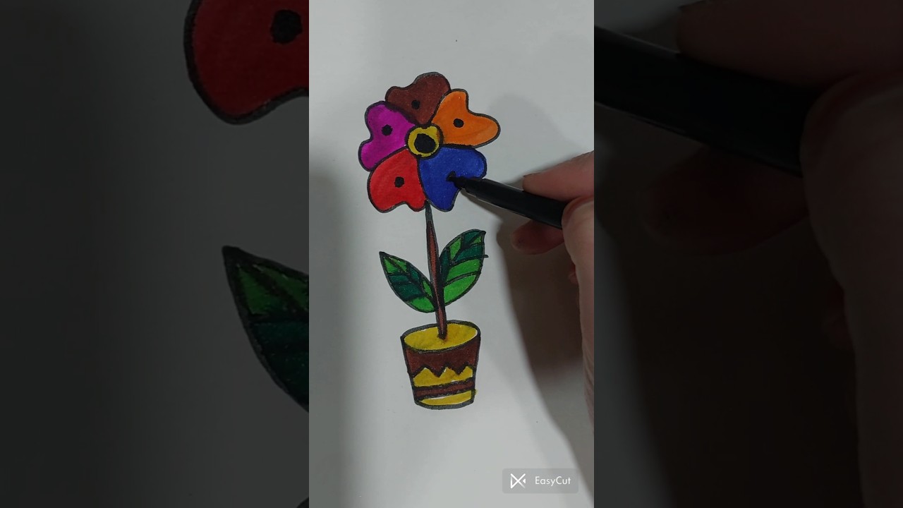 simple creativity # easy drawing # anaya shorts # flower painting# 
