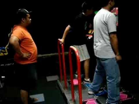 DDR at the bowling alley- chris beezy, julian, miraculas