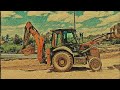 Bucket ko lift kiya gaya jcb ke sahyata se