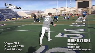 Luke Ryerse (2025) Kicking/Punting Highlights, Chris Sailer Kicking Vegas XLI event in January 2023