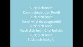 Vignette de la vidéo "Bück dich hoch - lyrics"