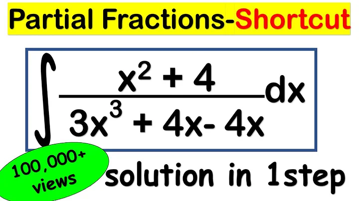 INTEGRATION SHORTCUT METHOD - Trick to calculate Partial Fractions of Integrals