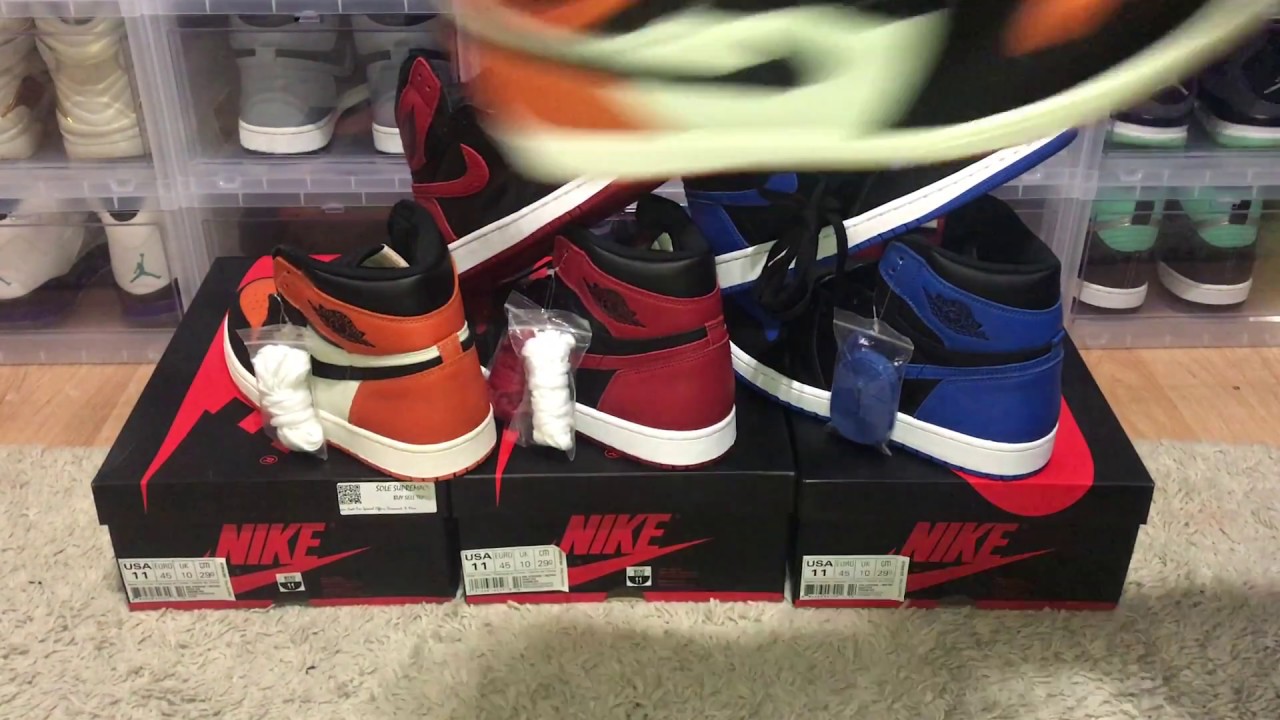 Air Jordan 1 Comparison Shattered Backboard Vs. Bred/Banned Vs Royal
