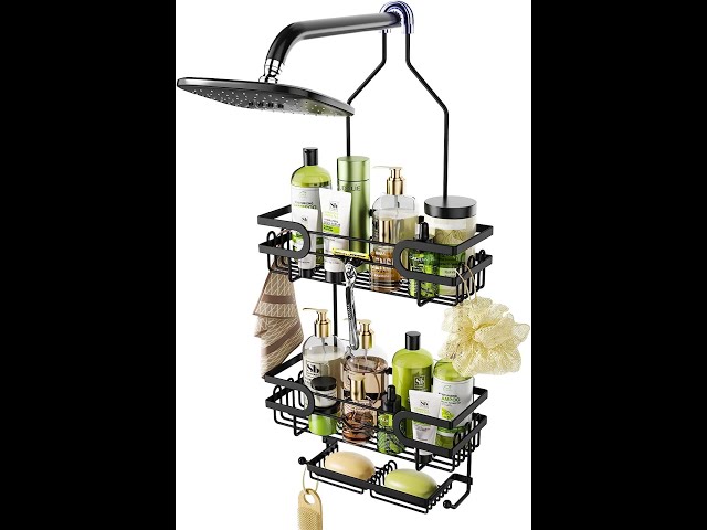 HapiRm Hanging Shower Caddy Over the Door with Soap Holder, No