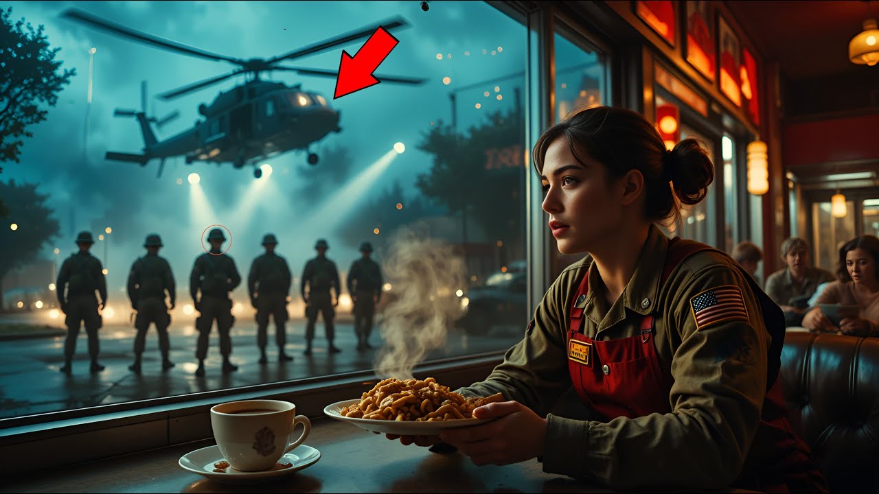 Waitress Helps a Struggling Soldier—The Next Day, Helicopters Land Outside!
