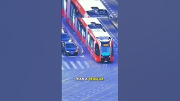 A train that running on the road without Tracks! 😨 #shorts #viralvideo #technology #china #bus
