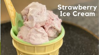 Strawberry Ice Cream Recipe | homemade strawberry ice cream | no machine ice cream recipe