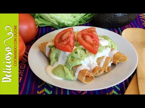 Flautas de Pollo Deliciosas! / Super Yummy Fried Chicken Taquitos!