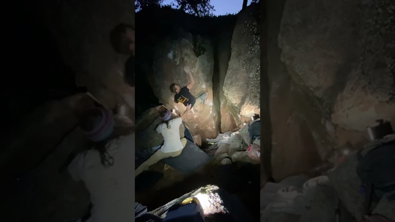 Chronic Blaze Celebration Arete v11ish. Shadow Canyon, Boulder, CO