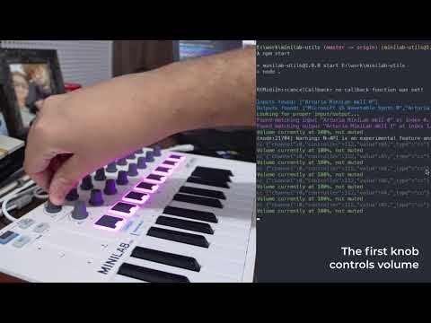 Interfacing Arturia's MiniLab mkII with Node.js and controlling Windows volume