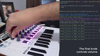 Interfacing Arturia's MiniLab mkII with Node.js and controlling Windows volume