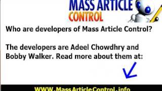 Mass Article Control - Dont Buy Mass Article Control before watching this video