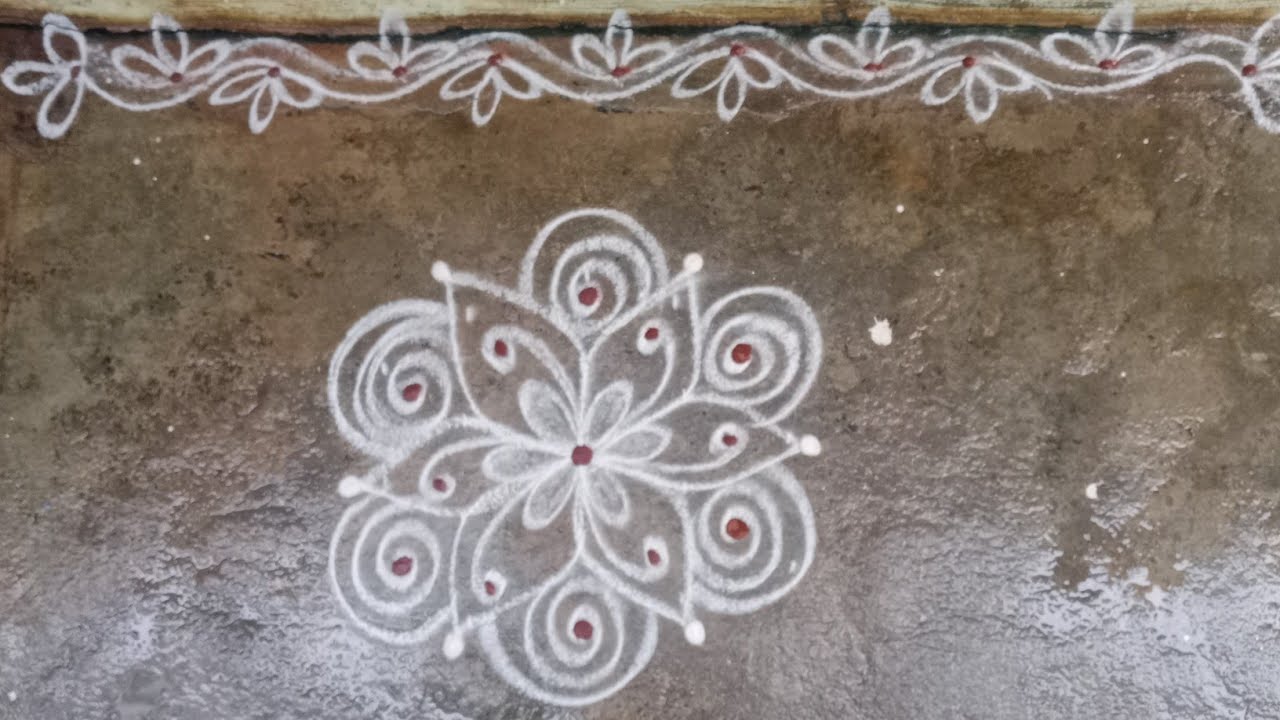 Very easy rangoli/ small and simple rangoli designs/ easy and simple rangoli trending kolam