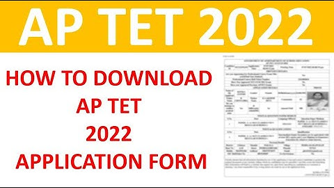 How to download AP TET Application Form 2022 #AP #TET #APPLICATION #FORM #2022