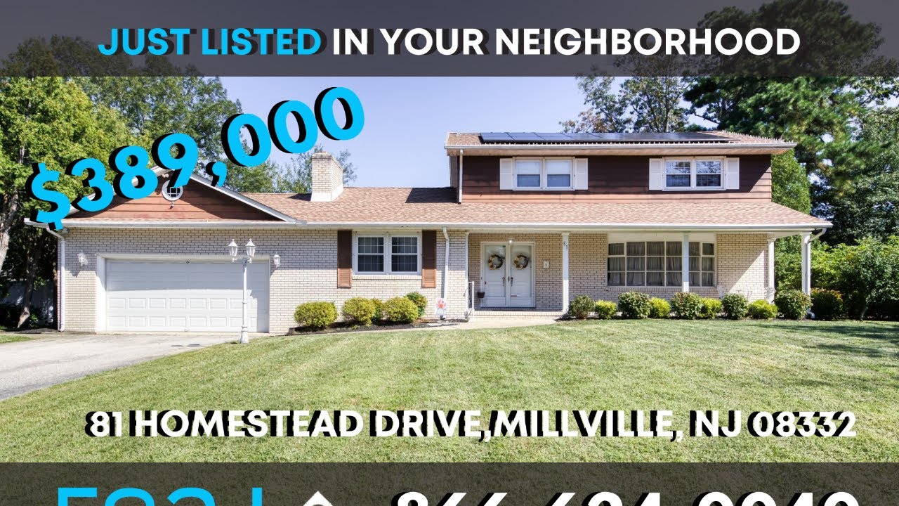 Home for Sale in Millville New Jersey.  Welcome to 81 Homestead Drive.